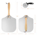 Aluminum Pizza Peel Shovel, Set Foldable 14'' Amazon Pizza Peel Oven Accessories With Bamboo Wooden Handle